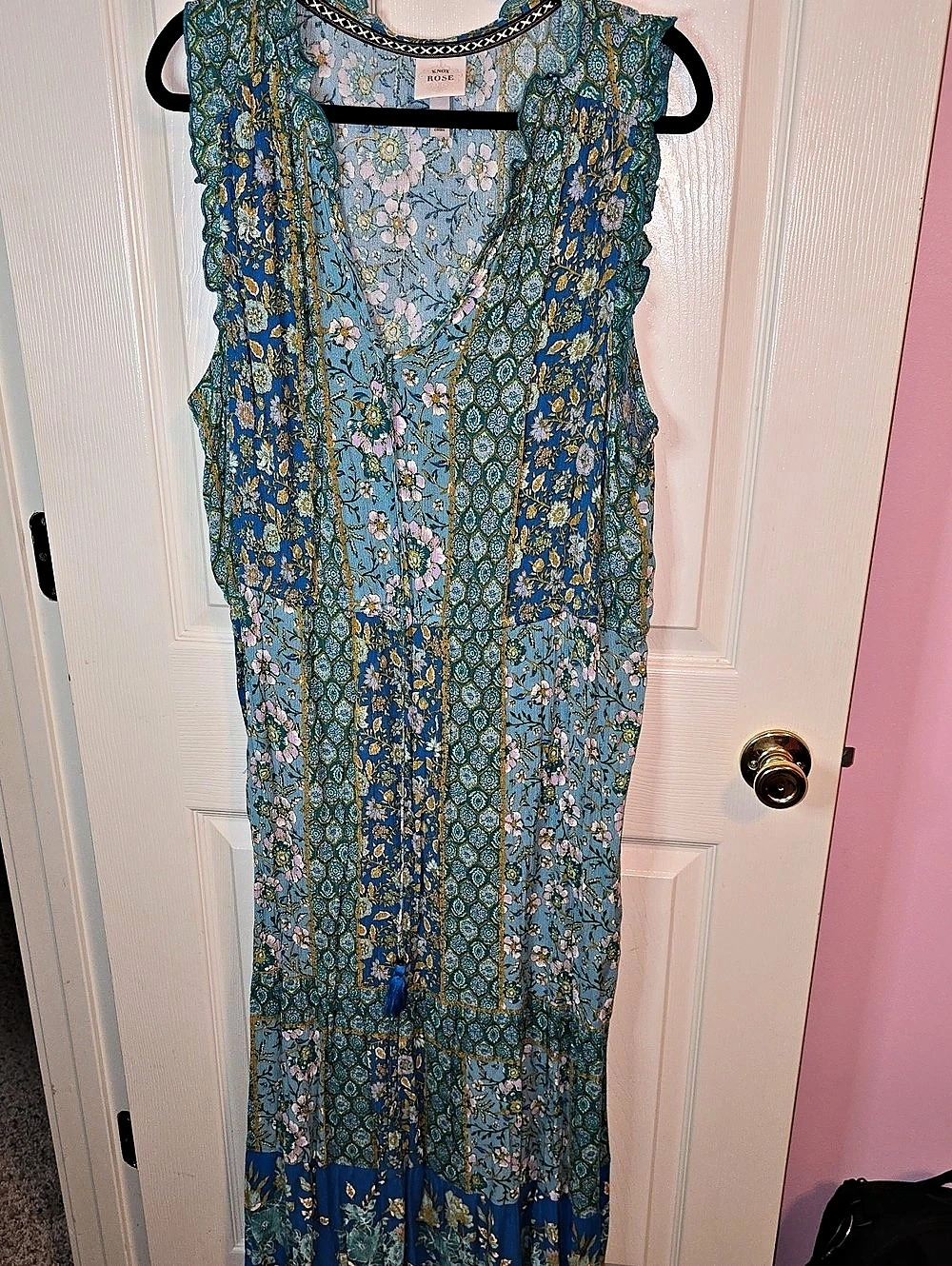 Knox Rose Floral Maxi Dress Blue & Green Size XXL